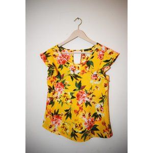 Paper Moon Yellow Floral Short Sleeve